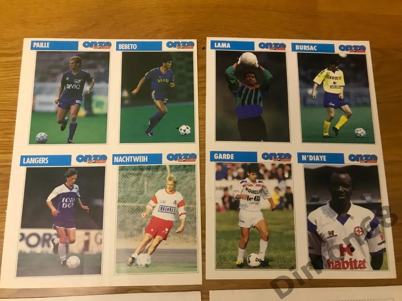 20 карточек игроков из журнала онзе/ мондиаль и MONDIAL