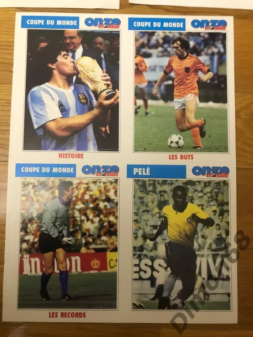 12 картонки игроков мира из журнала онзе/ мондиаль и MONDIAL