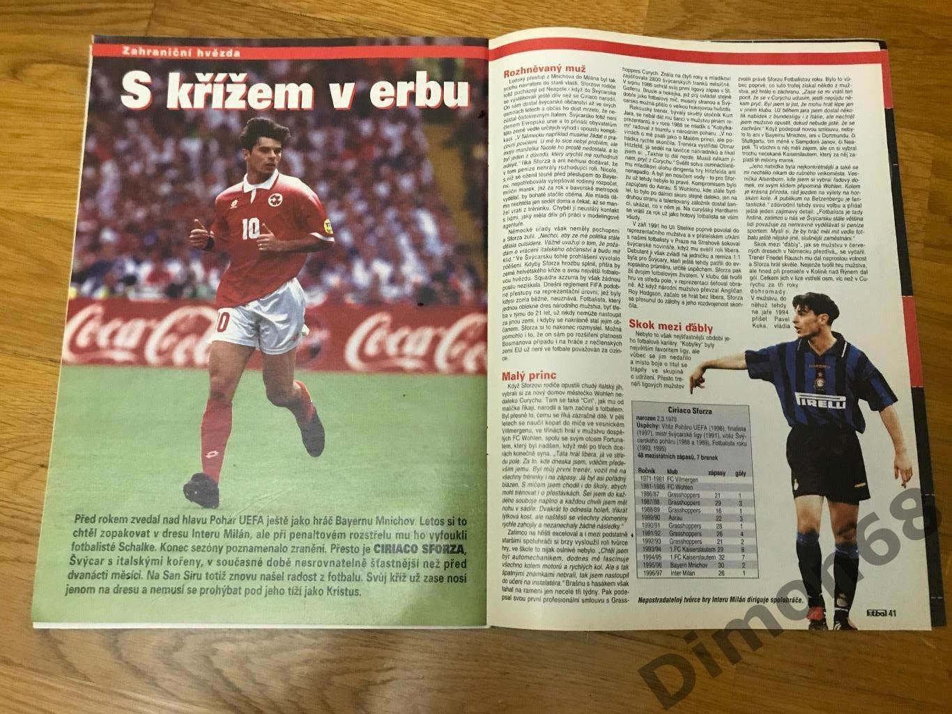 Fotbal sport 1997г журнал не целый 2