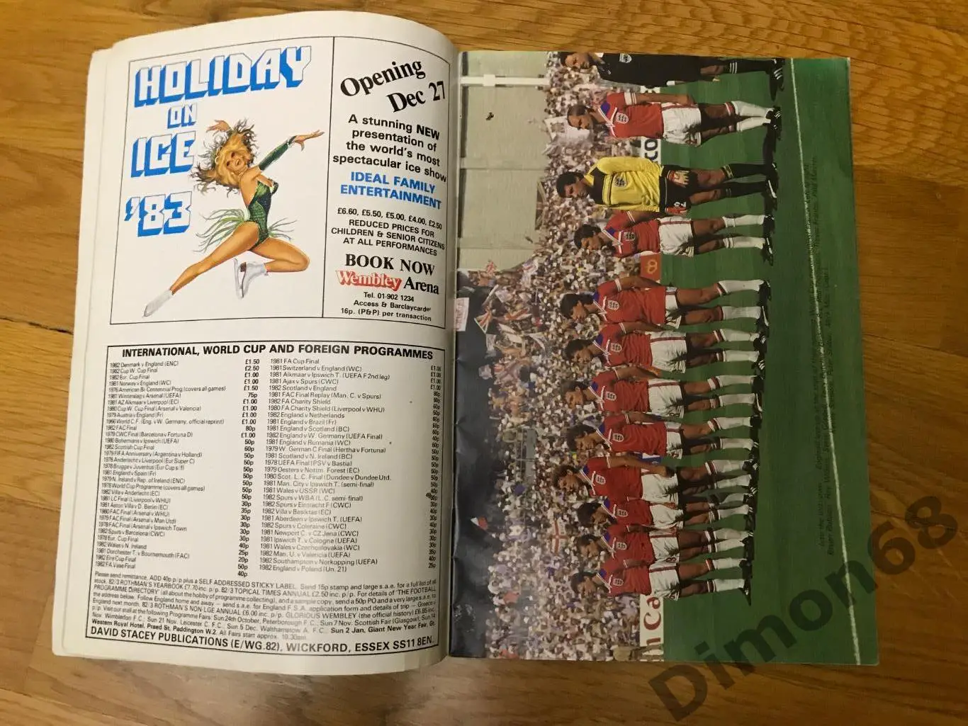 англия -фрг октябрь 1982г оригинал в нормально состоянии целый все листы на мест 2