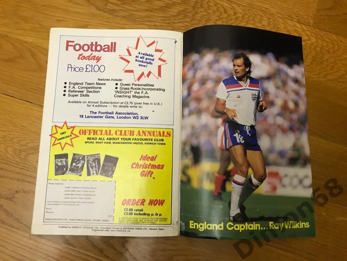 англия -фрг октябрь 1982г оригинал в нормально состоянии целый все листы на мест 6