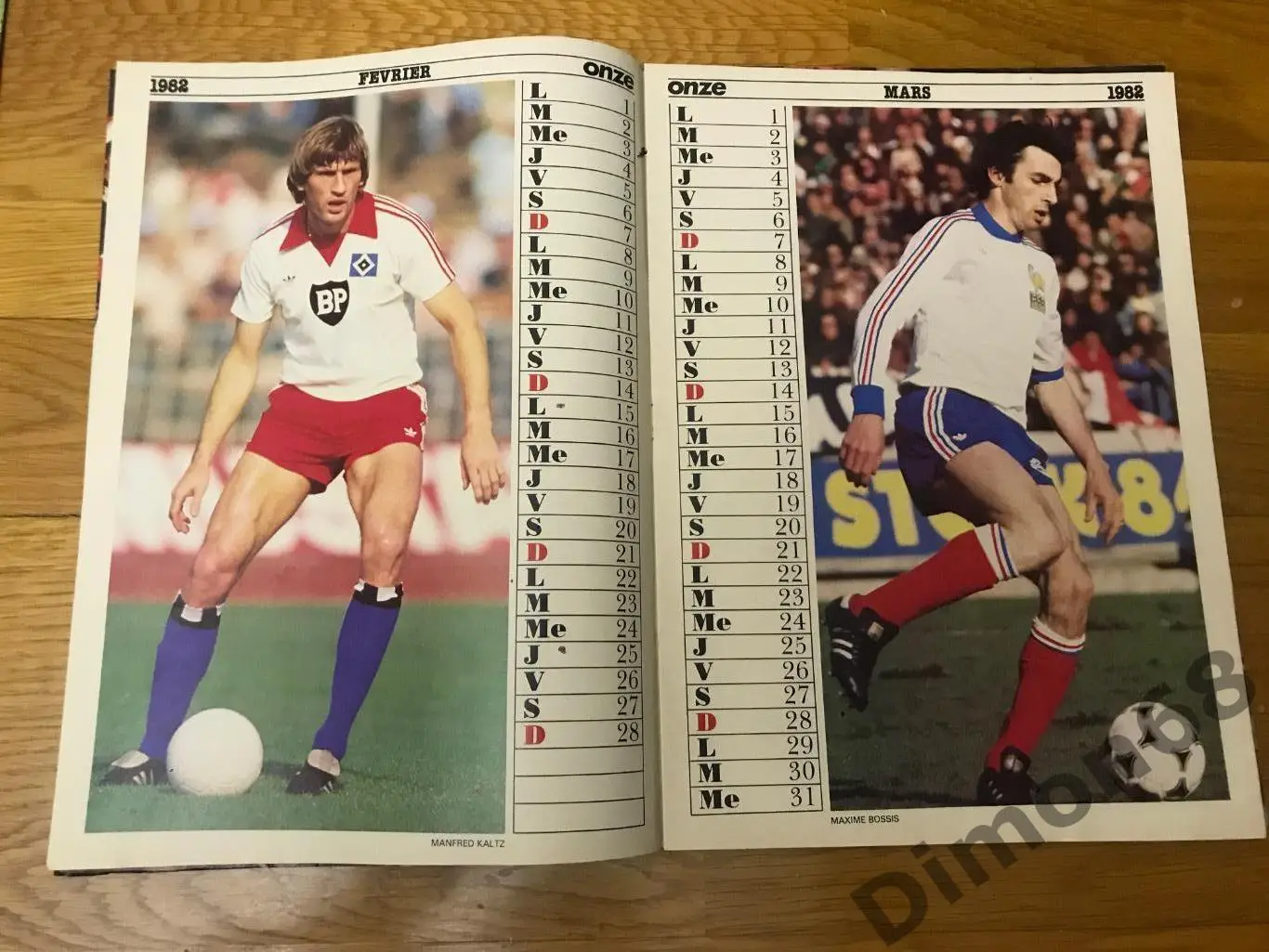 onze календарь 1982г постеры игроков 2