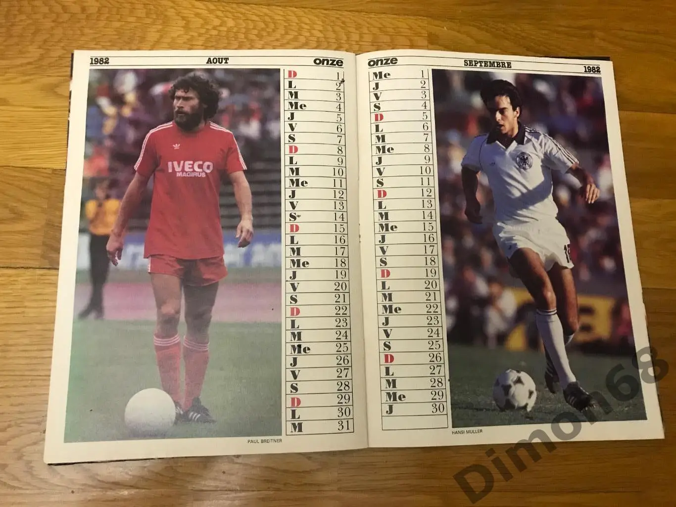 onze календарь 1982г постеры игроков 5