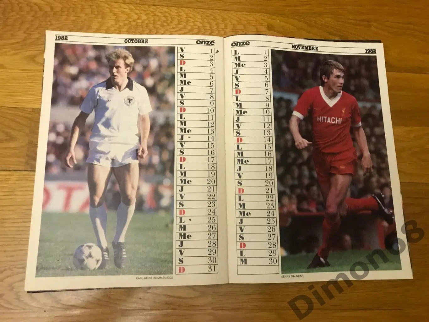 onze календарь 1982г постеры игроков 6