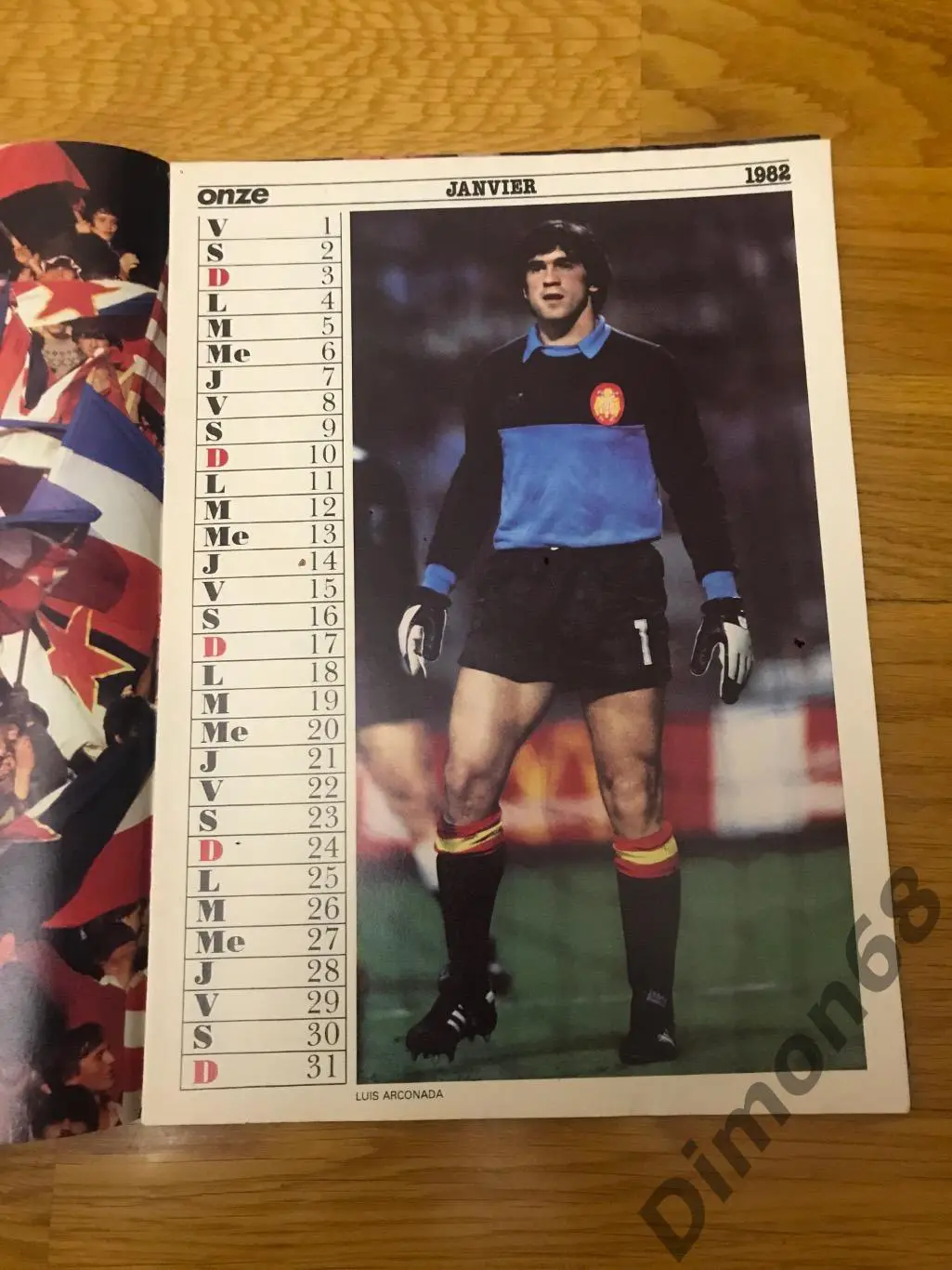 onze календарь 1982г постеры игроков 1