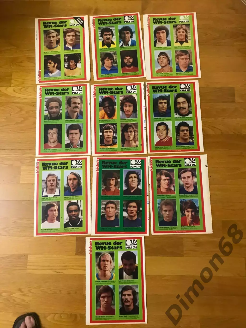 kicker: 10 листов участников чемп мира 1974г