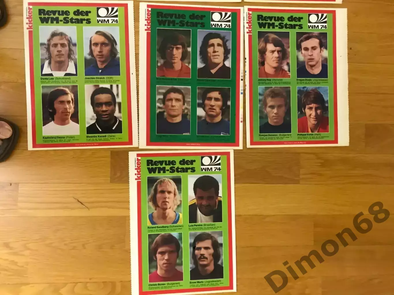 kicker: 10 листов участников чемп мира 1974г 2