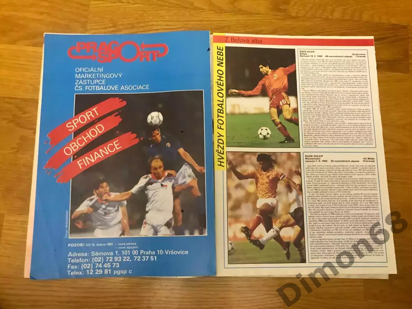 fotbal 1991г постер каниджа 1990г журнал не целый 2