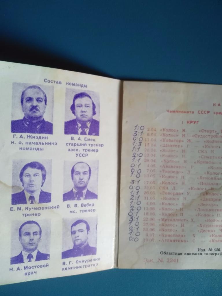 Календарь - справочник: Никополь. Колос Никопольский район 1979 1