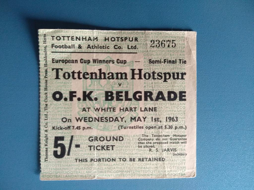 Тоттенхэм Хотспур Лондон Англия - ОФК Белград Югославия 1963
