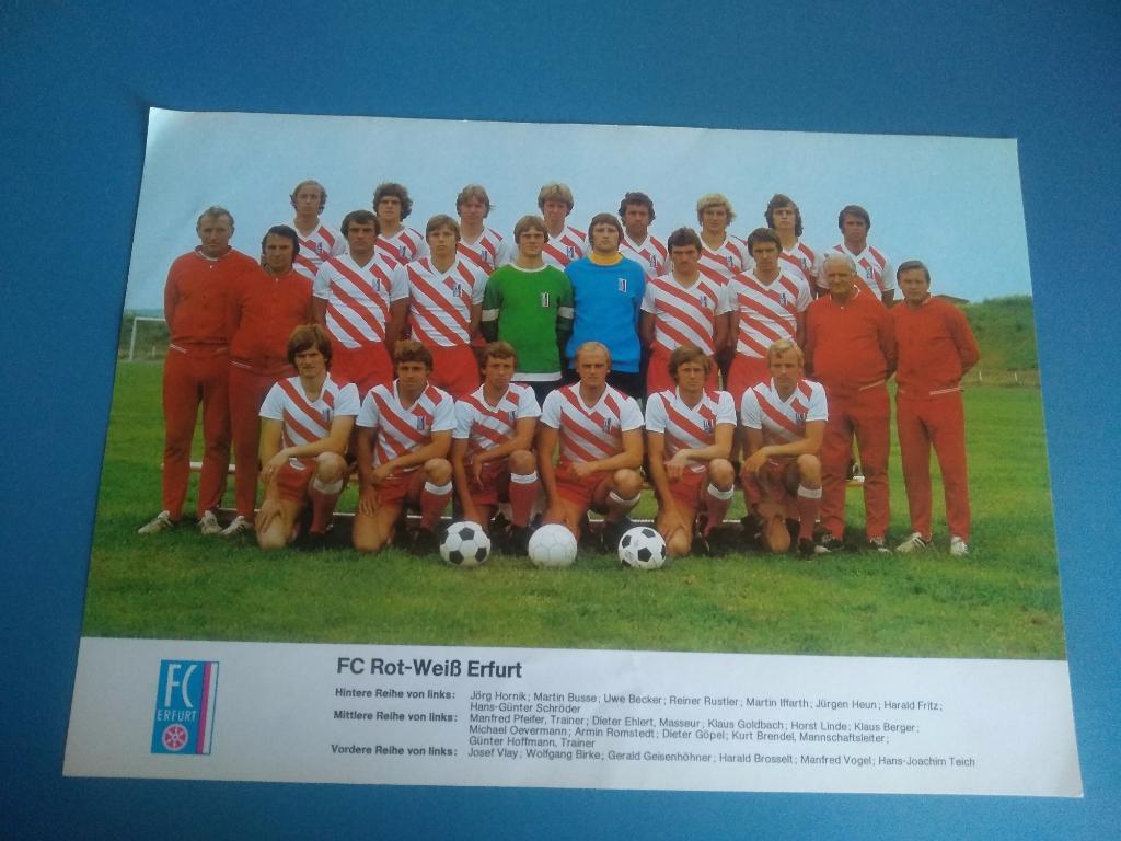 Фото ГДР, 1970 - х годов. FC Rot - Weib Erfurt