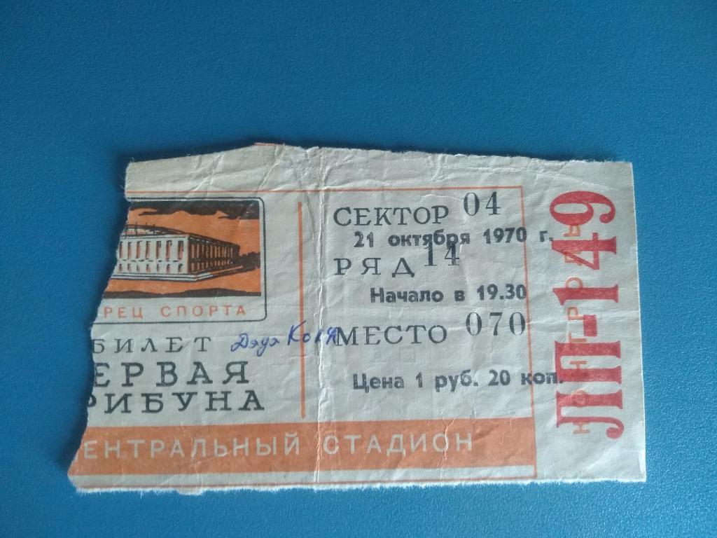 ЦСКА Москва - СКА Ленинград 21.10.1970