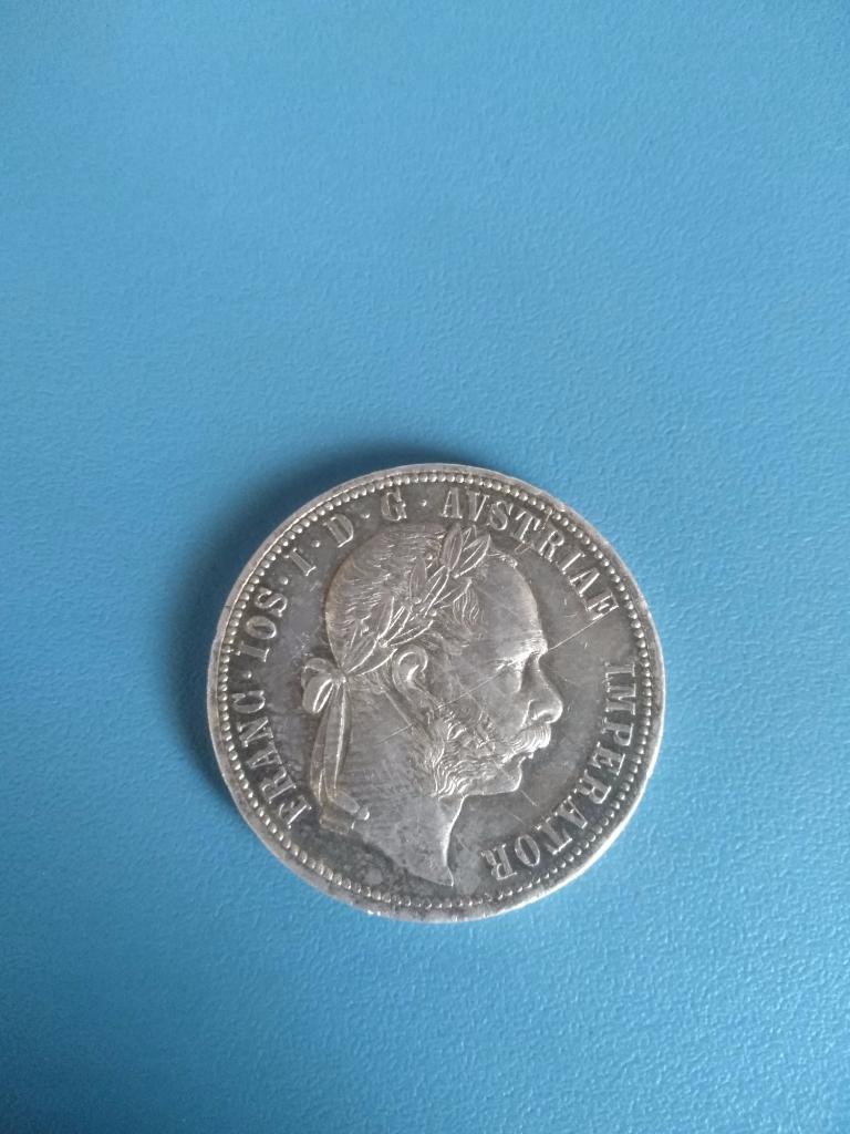 Монета. Серебро. 1 флорин, франк 1880. Австро - Венгрия