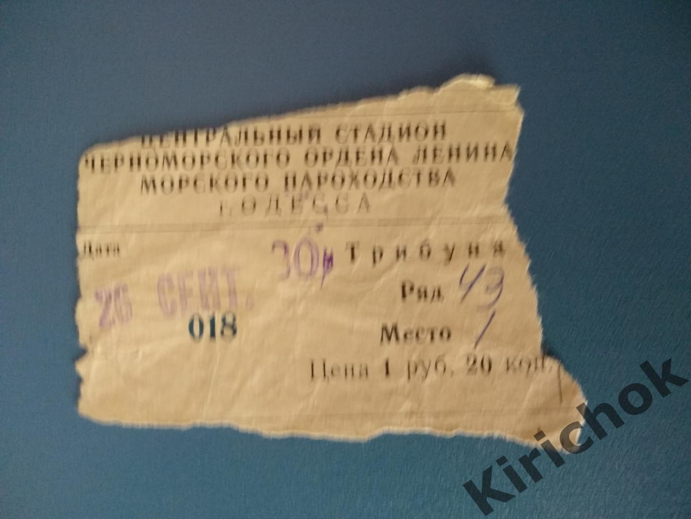 Черноморец Одесса - Кузбасс Кемерово 26.09.1987