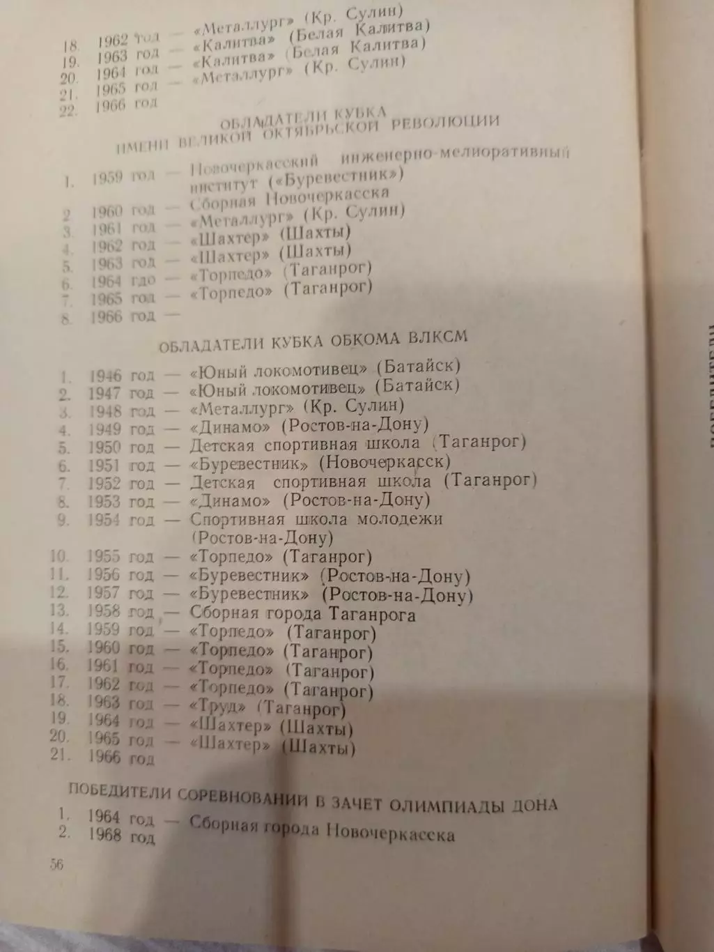 Проведение областных соревнований г.Ростов-на-Дону,Таганрог,1966 тираж 400 3