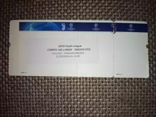 Редкий!БилетЮвентус Турин- Локомотив Москва Лига Чемпионов Юноши 22.10.2019