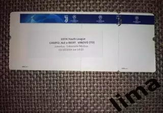 Редкий! Билет-Ювентус Турин- Локомотив Москва Лига Чемпионов Юноши 22.10.2019