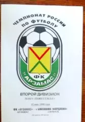 Программа Торпедо Арзамас - Биохимик - Мордовия Саранск 22.05.1999