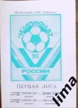 Торпедо Арзамас- Динамо- Газовик Тюмень, Чкаловец Новосибирск 12,15.10.1996 год