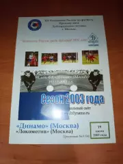 Динамо Москва - Локомотив Москва дубль 2003