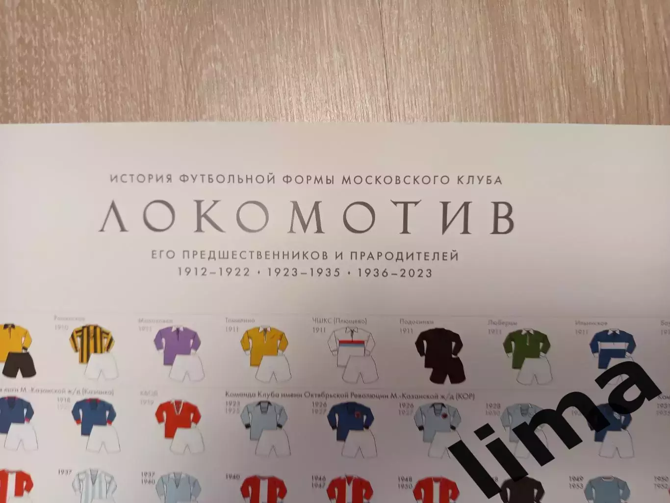 Редкость!Плакат Оригинальные матчевые футболки ФК Локомотив Москва 1912- 2023 го 1