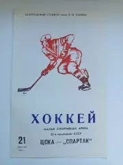 Программа хоккей ЦСКА Москва- Спартак Москва 21.04.1988 2-й вид