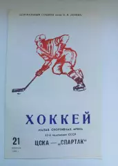 Программа хоккей ЦСКА Москва- Спартак Москва 21.04.1988 2-й вид