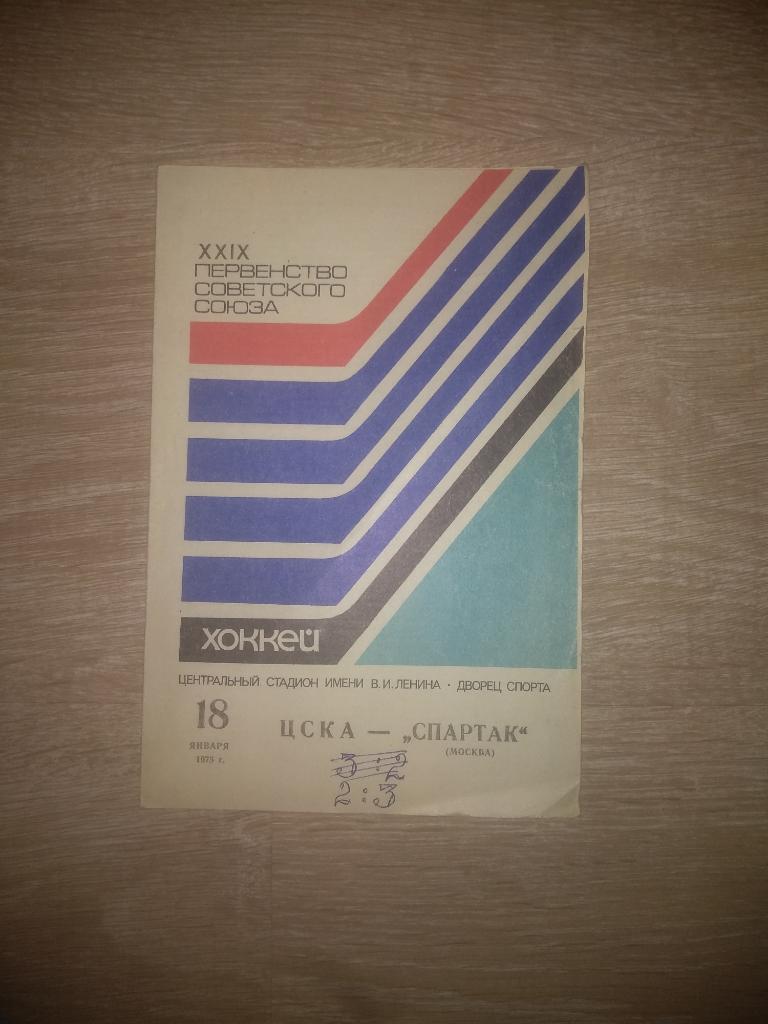 Цска-Спартак Москва хоккей 18.01.1975