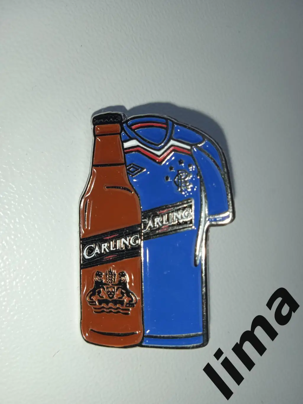 Знак футбол ФК Глазго Рейнджерс Carling пиво спонсор