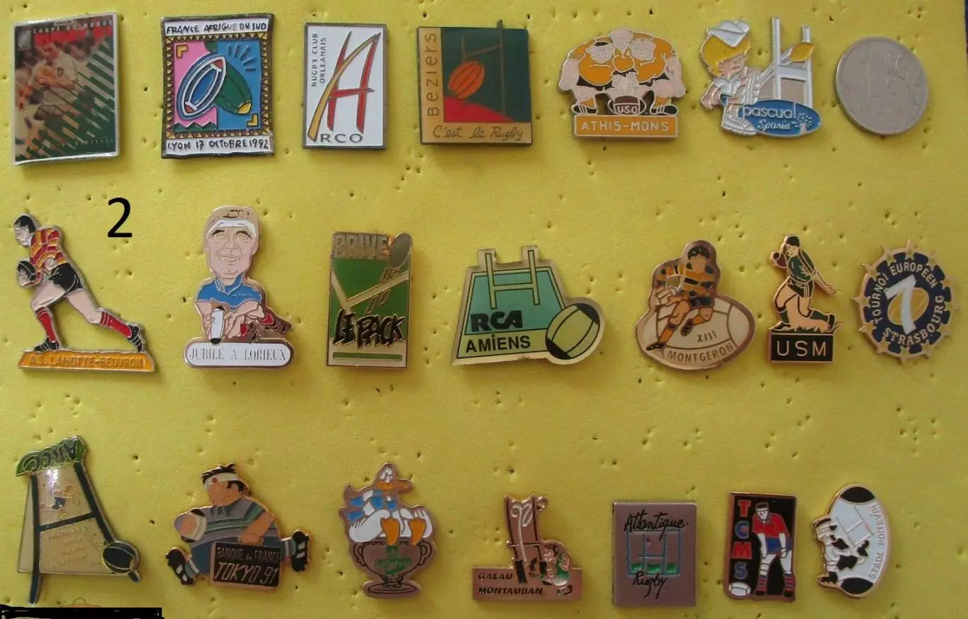 Значки Франция. Спорт - Регби. Набор 20 шт. одним лотом ( 2 ) 