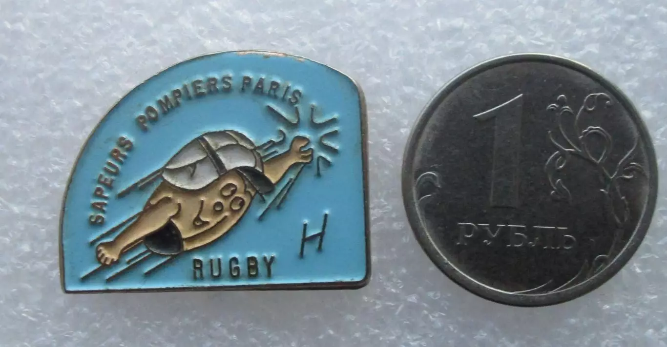 Значки Франция. Спорт - Регби. Регбийная команда пожарных Парижа ( Редкий )
