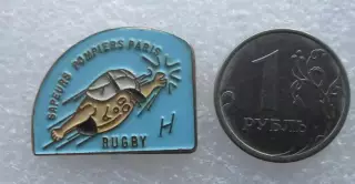 Значки Франция. Спорт - Регби. Регбийная команда пожарных Парижа ( Редкий )