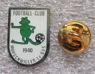 Значки Франция. Спорт. Футбольный клуб - F.C. MORSCHWILLER LE - BAS. Лягушка.