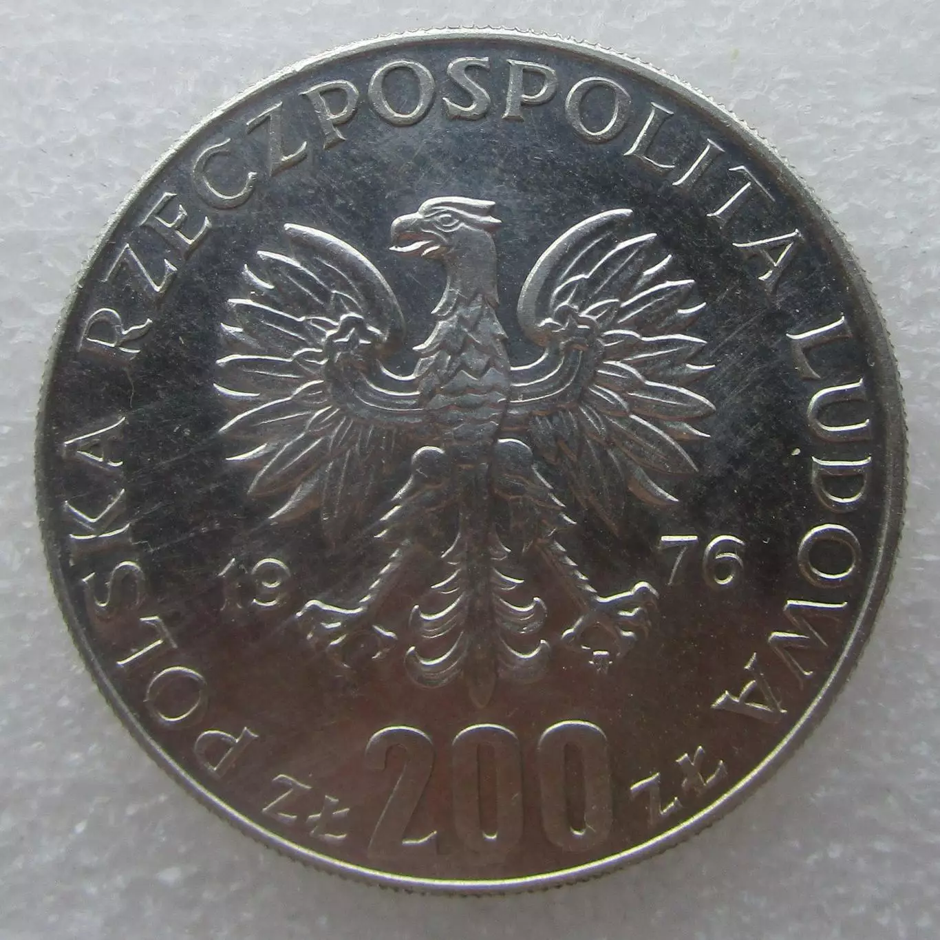 Польша 200 злотых 1976 , XXI летние Олимпийские Игры Монреаль 1976. Серебро. UNC 3