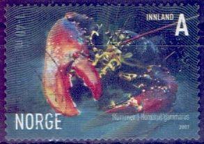 Норвегия 2007, Фауна - Европейский омар (Homarus gammarus) Гаш. ( с конвертов )