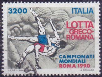 Италия 1990,ЧМ по греко-римской борьбе Гаш.( с конвертов )
