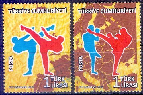Турция 2012, Спорт - Чемпионат Европы по кикбоксингу. Гаш.(с конвертов)
