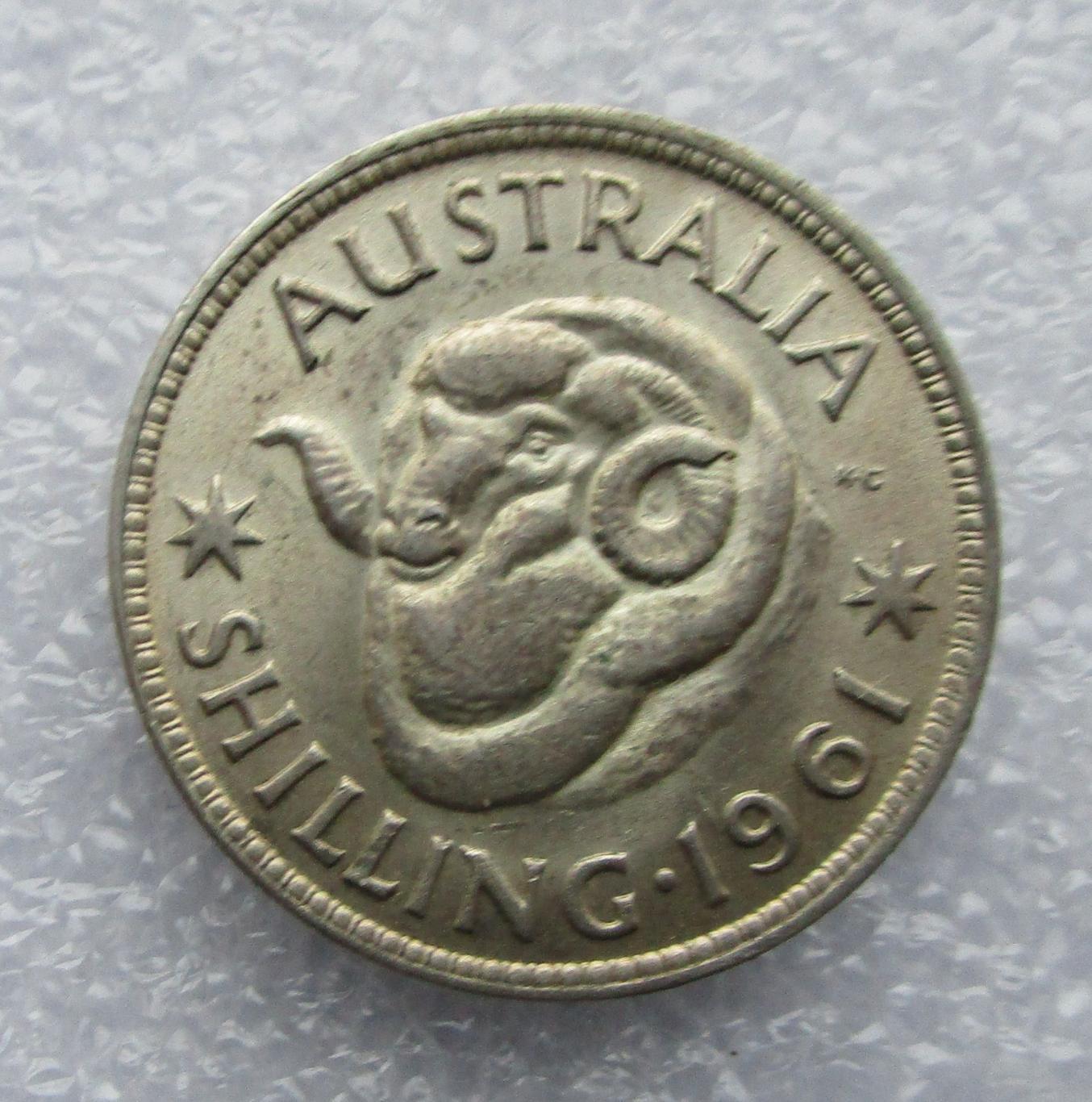 Австралия 1961 год, 1 шиллинг. Серебро. 2