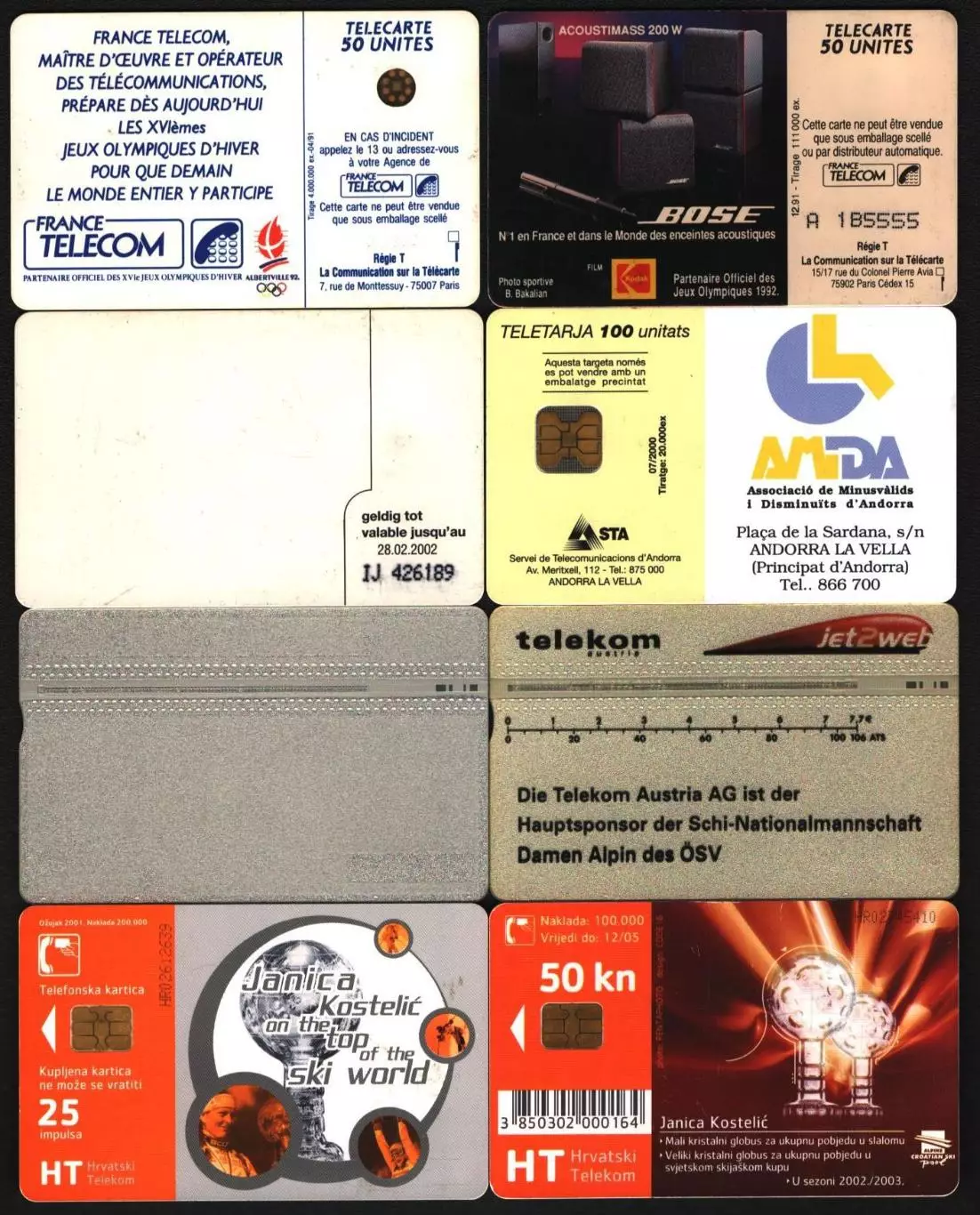 Телефонные карты. Зимние виды спорта.3