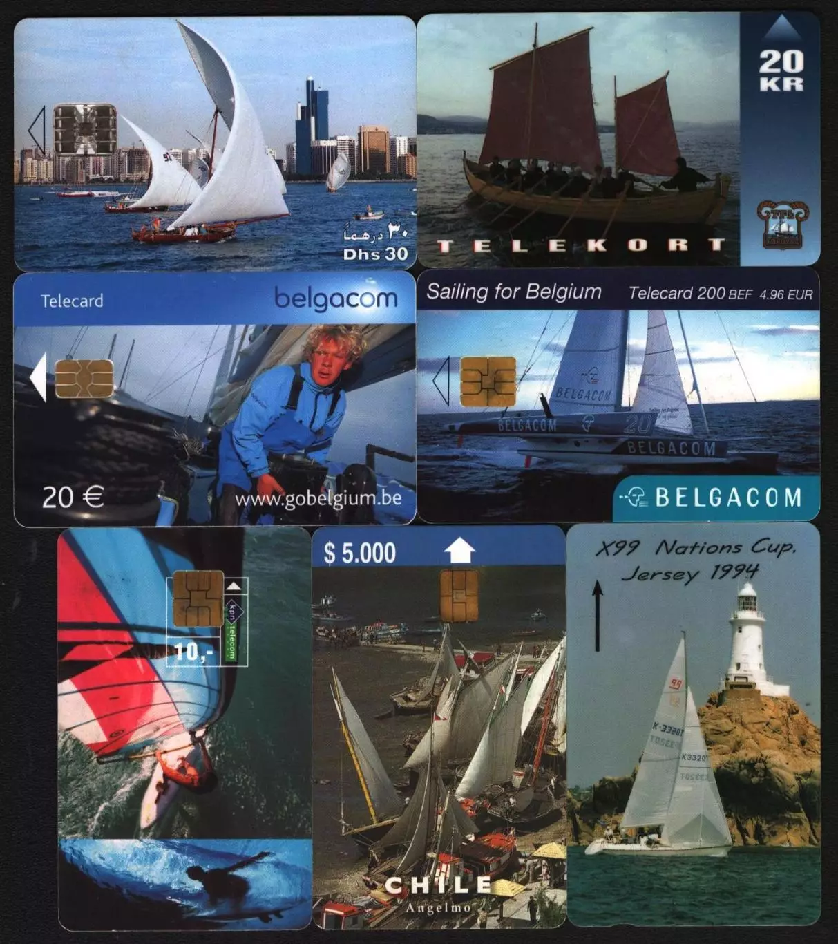 Телефонные карты. Парусники. Яхты.