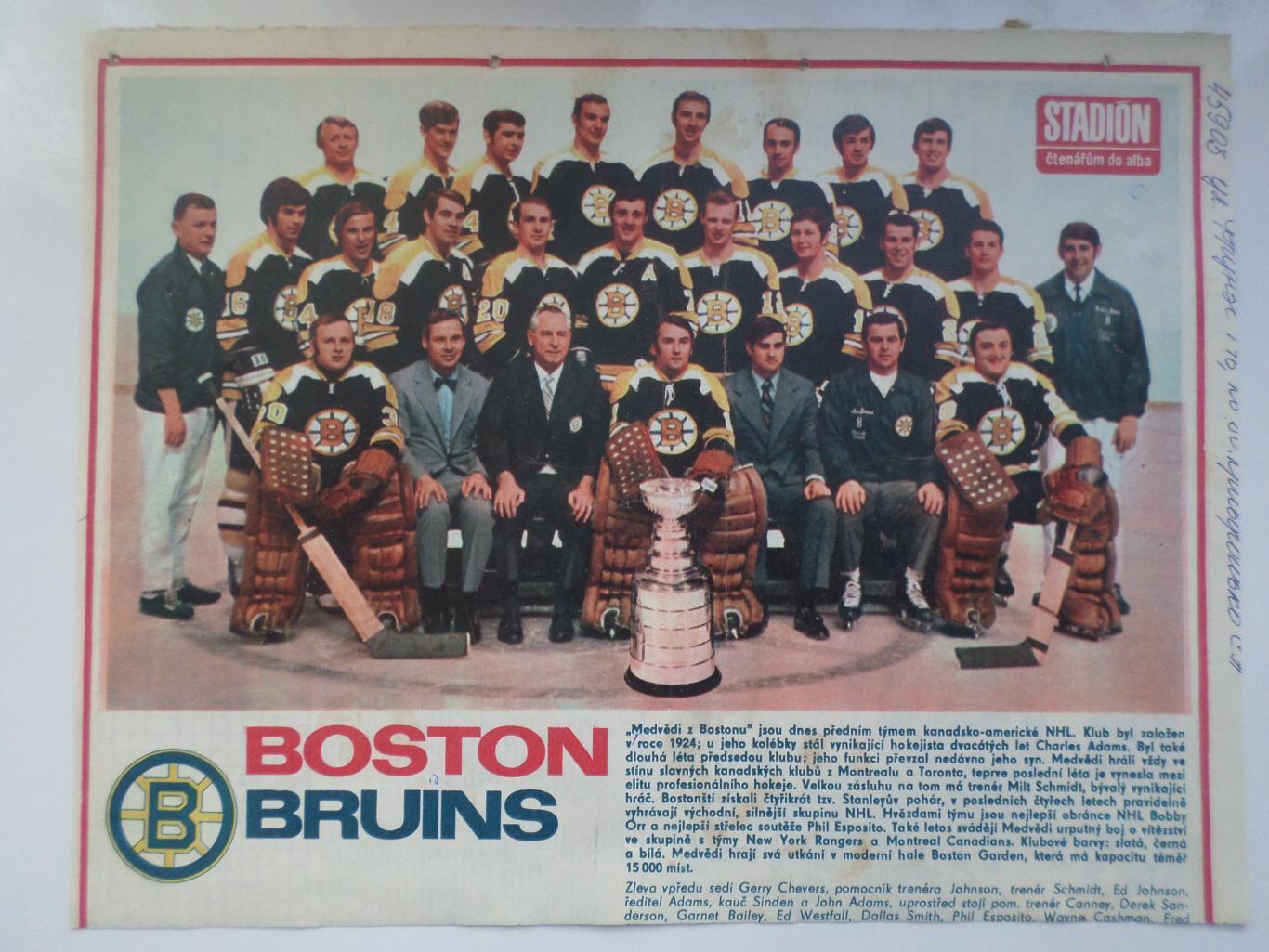 постер из журнала Стадион Бостон Брюинз НХЛ хоккей