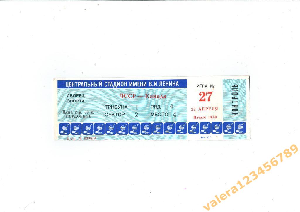 ЧССР Канада Чемпионат Мира Москва 1986