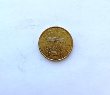 Монета 50 евроцентов 2002 г. 1