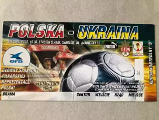 Квиток Польща - Україна 2001