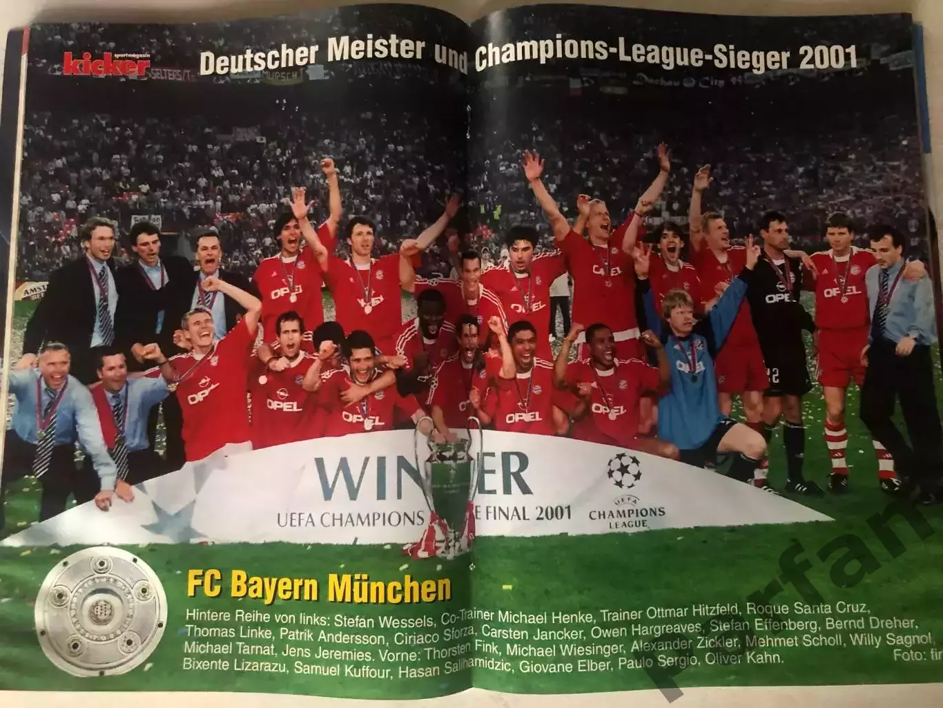 Футбол Журнал Kicker Bundesliga Бундесліга 2001/02 Спецвипуск Баварія А-3 1
