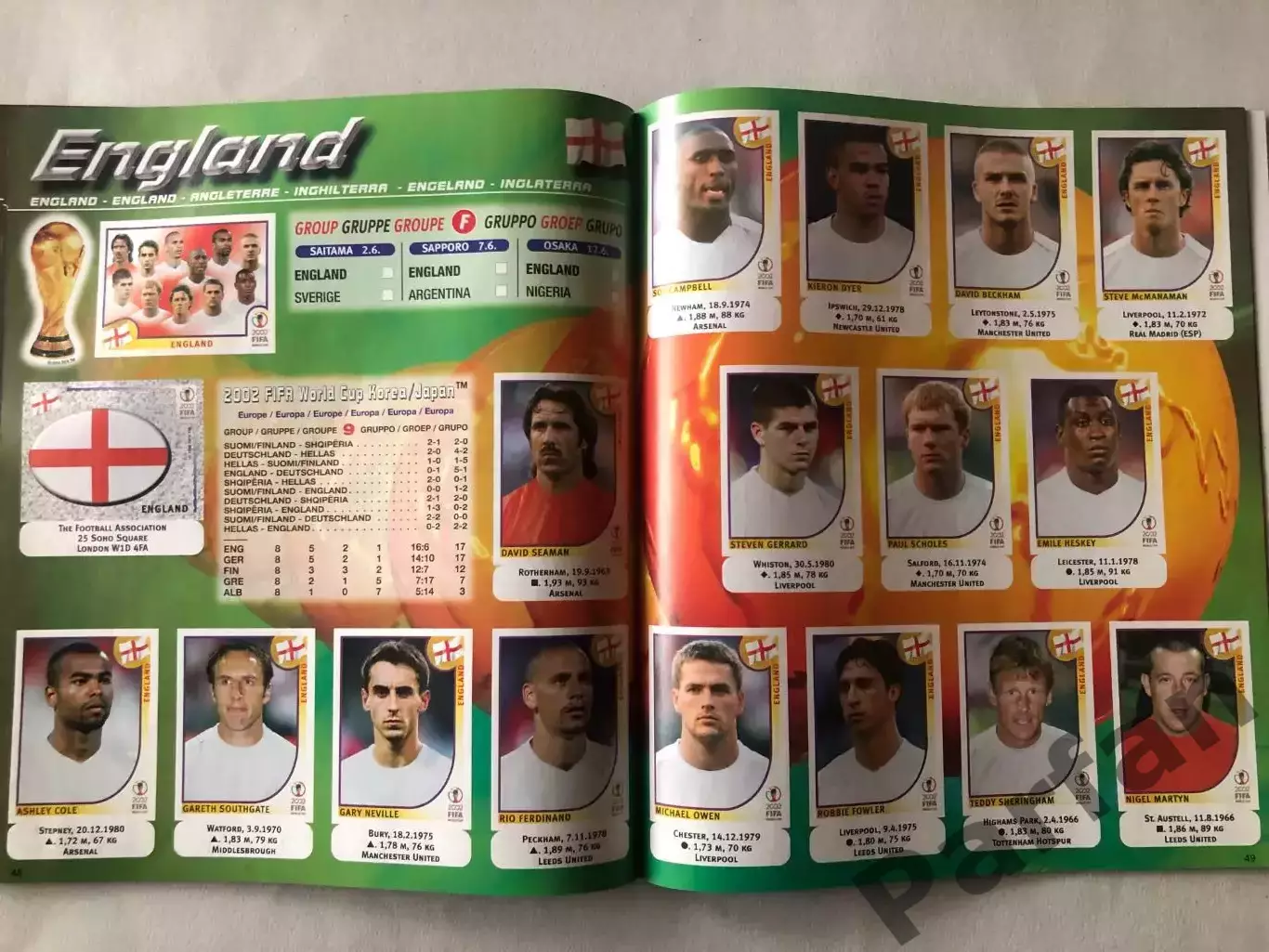 Паніні/Panini Чемпіонат Світу/World Cup 2002 Replica 5