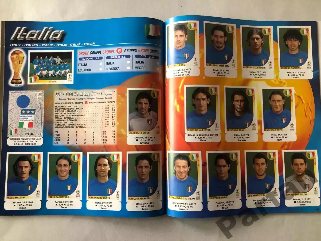 Паніні/Panini Чемпіонат Світу/World Cup 2002 Replica 6