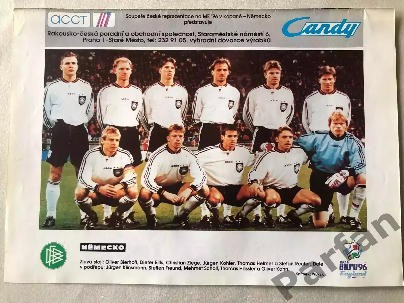 Fotbal Постер Німеччина 1996