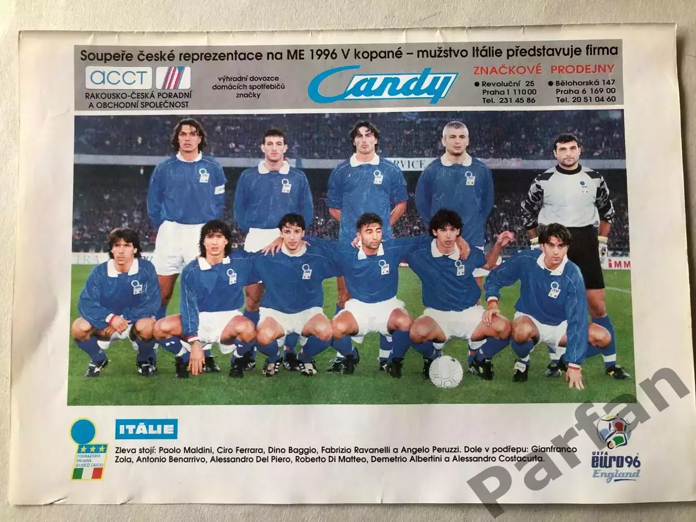 Fotbal Постер Італія 1996