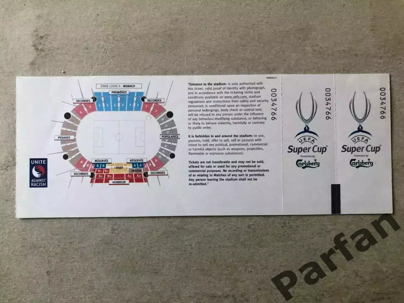 Билет Манчестер Юнайтед - Зенит 2008 Manchester United v Zenit 1